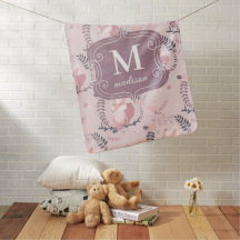 Rosa Cute Foxes Modern Adsible Girly Monogram