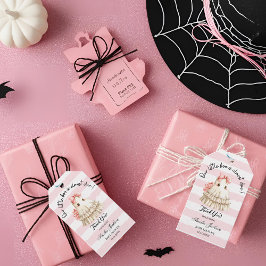 ROSA CUTE GHOST LITTLE BOO BABY HALLOWEEN GIFT MÄR PRESENTETIKETT