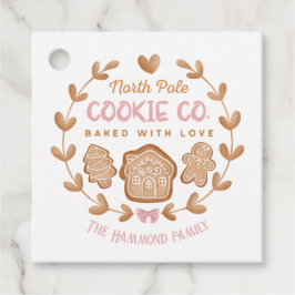 Rosa Cute Gingertea jul Cookies Exchange Gåvor Etiketter