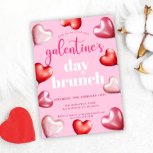 Rosa Cute Girly Galentine's Day Brunch