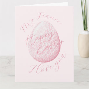 Rosa Cute Glad påsk Egg Fiance Helgdag Card Kort