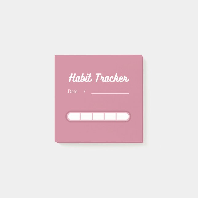 Rosa Cute Habit Tracker Post-it Block (Framsida)
