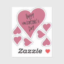 Rosa Cute Happy Valentine Day Heart Stickers