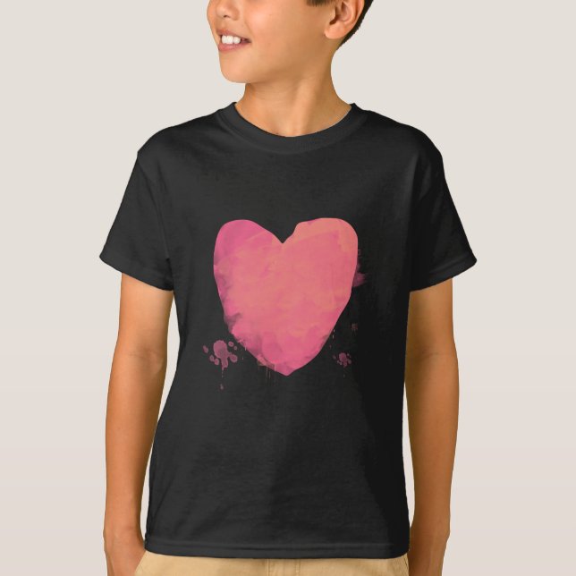 Rosa Cute Heart T Shirt (Framsida)
