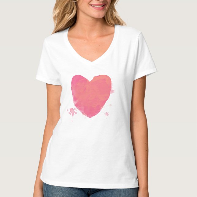 Rosa Cute Heart T Shirt (Framsida)