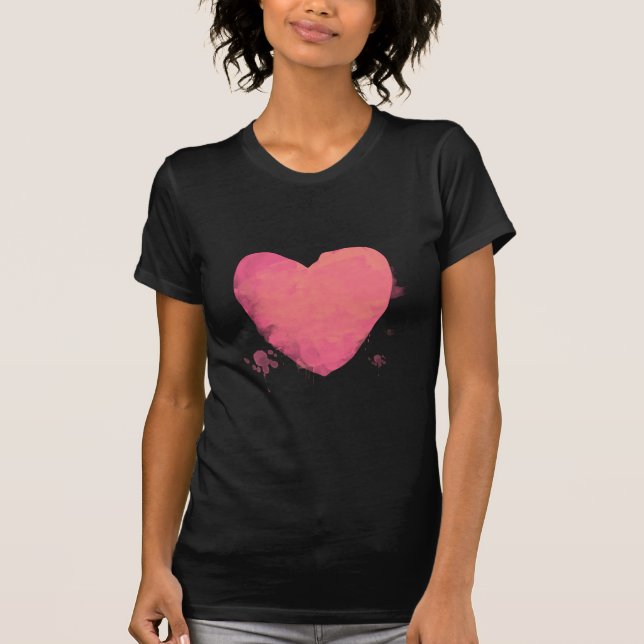 Rosa Cute Heart T Shirt (Framsida)