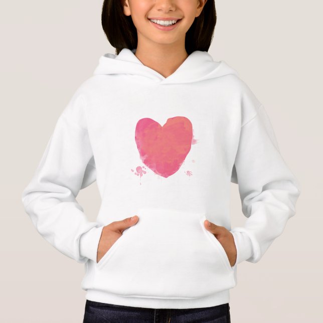 Rosa Cute Heart T Shirt (Framsida)