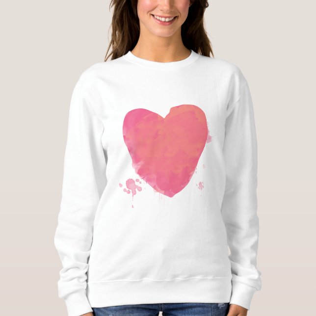 Rosa Cute Heart T Shirt (Framsida)
