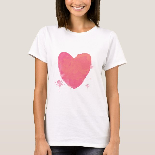 Rosa Cute Heart T Shirt (Framsida)