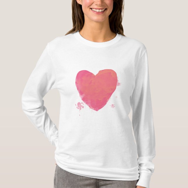 Rosa Cute Heart T Shirt (Framsida)