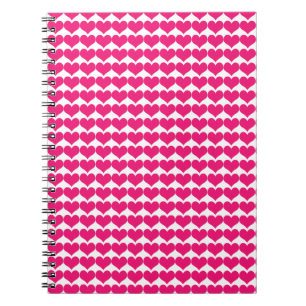 Rosa Cute Hearts Mönster bärbar dator Anteckningsbok Med Spiral
