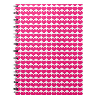 Rosa Cute Hearts Mönster bärbar dator Anteckningsbok Med Spiral
