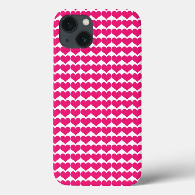 Rosa Cute Hearts Mönster BT iPad Case (Baksida)