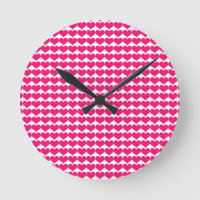 Rosa Cute Hearts Mönster Clock
