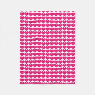Rosa Cute Hearts Mönster Fleece Blanket