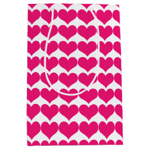 Rosa Cute Hearts Mönster Gift Bag