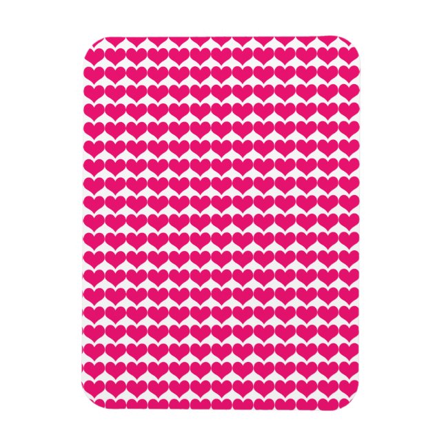 Rosa Cute Hearts Mönster Magnet (Vertikal)