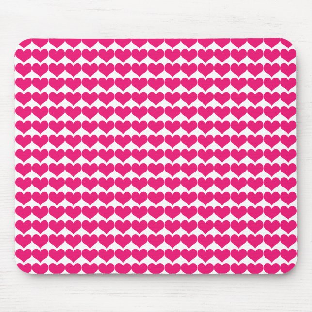 Rosa Cute Hearts Mönster Mousepad Musmatta (Framsidan)