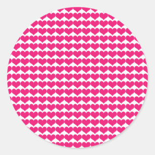 Rosa Cute Hearts Mönster Stickers Runt Klistermärke