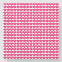 Rosa Cute Hearts Mönster Stone Underlägg