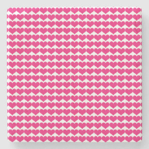Rosa Cute Hearts Mönster Stone Underlägg Sten