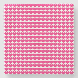 Rosa Cute Hearts Mönster Stone Underlägg Sten