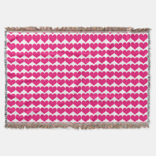 Rosa Cute Hearts Mönster Throw Blanket Mysfilt