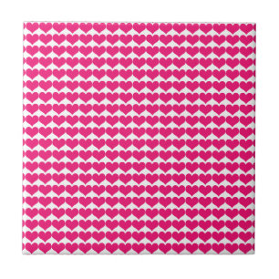 Rosa Cute Hearts Mönster Tile Kakelplatta