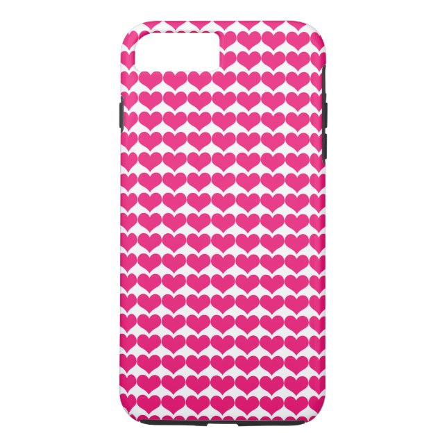 Rosa Cute Hearts Mönster Tuff iPhone 7 Plus Fodral Case-Mate iPhone Skal (Baksida)