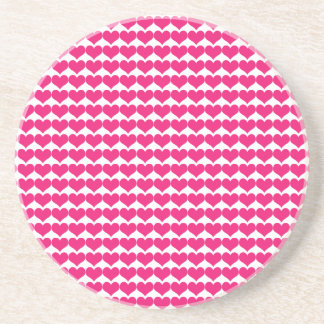 Rosa Cute Hearts Mönster Underlägg Sandsten