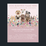 Rosa Cute Hund Sitta Service Flygblad<br><div class="desc">Rosa Cute Hund Sitta Service</div>