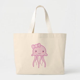 Rosa Cute Jellyfish Jumbo Tygkasse