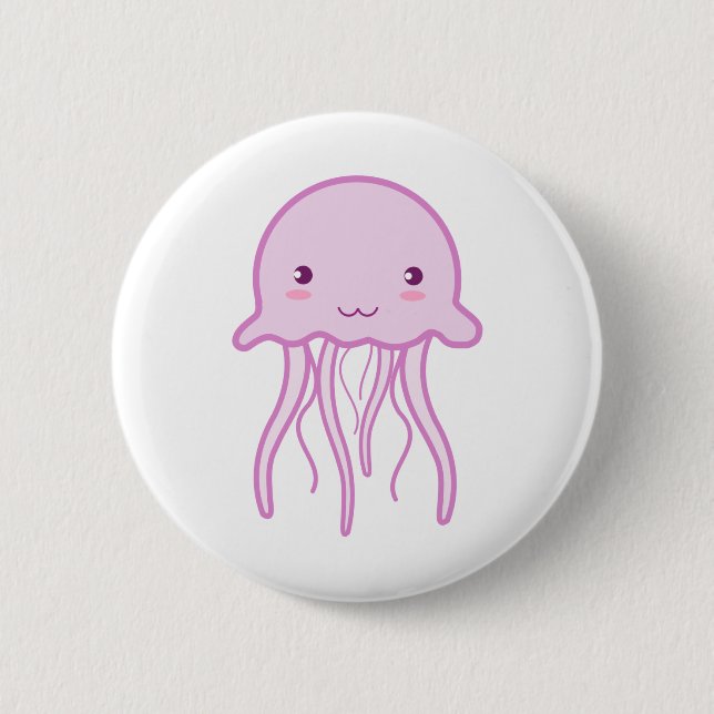 Rosa Cute Jellyfish Knapp (Framsida)