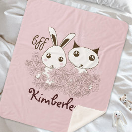 Rosa Cute Kitten Bunny Animal Friends Girls Kids