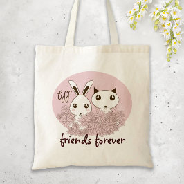 Rosa Cute Kitten Bunny Animal Friends Girls Kids Tygkasse