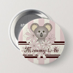 Rosa Cute Koala Girl Baby Shower Mamma to be Knapp