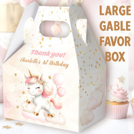 Rosa Cute Lycklig Unicorn Girl Birthday Large Presentaskar