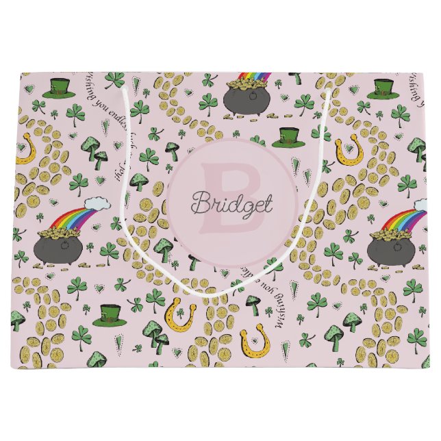 Rosa Cute n' Curvy Shamrocks Baby Namn St Patricks (Framsidan)