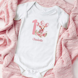 Rosa Cute Piglet Girl 1st Birthday Baby Bodykostdr T Shirt