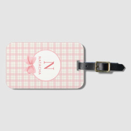 Rosa Cute Play Gingham Bagagebricka
