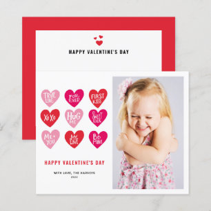 Rosa Cute Quotes på Hearts Valentine Day Card