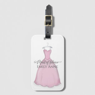 Rosa Cute Simple Maid of honor Bridesmaid Anpassni Bagagebricka