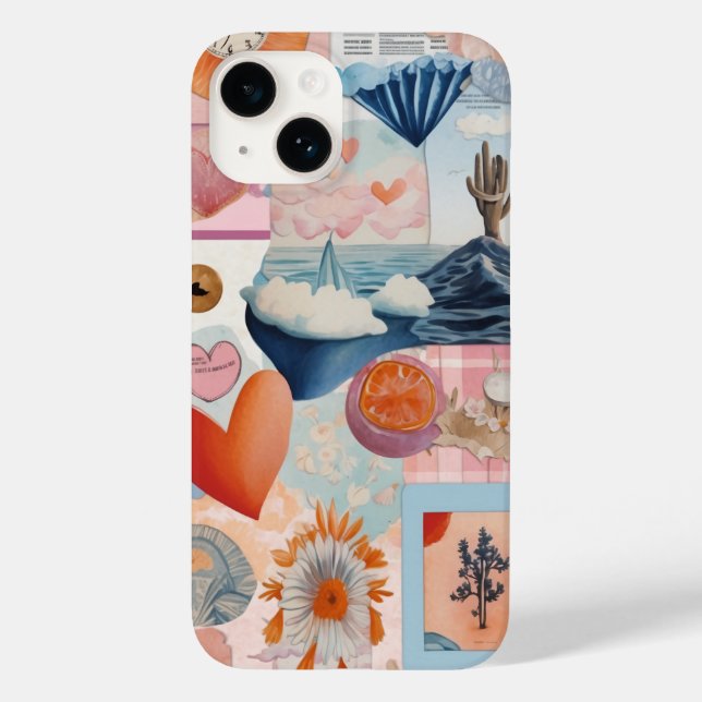 Rosa Cute Trendig Preppy Collage Scrapbook (Baksida)