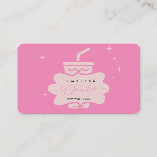 Rosa  Cute Tumbler mugg Visitkort (Framsida)