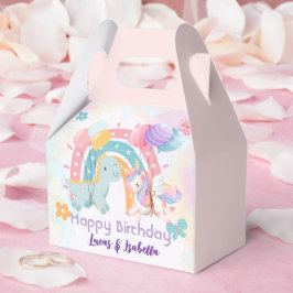 Rosa Cute Unicorn dinosaurs regnbåge Födelsedagsfe Presentaskar