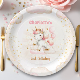 Rosa Cute Unicorn Girl Birthday