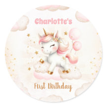 Rosa Cute Unicorn Magic Girl Birthday