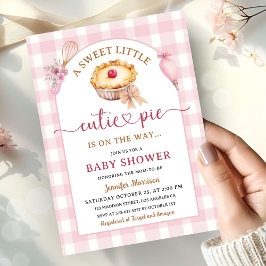Rosa Cutie Paj Baby Shower Inbjudningar