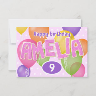 rosa cutout brev cookies Amelia-födelsedag Kort