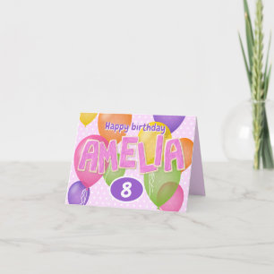 rosa cutout brev cookies Amelia-födelsedag Kort